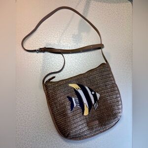 Vera Bradley | Angel Fish, straw crossbody handbag